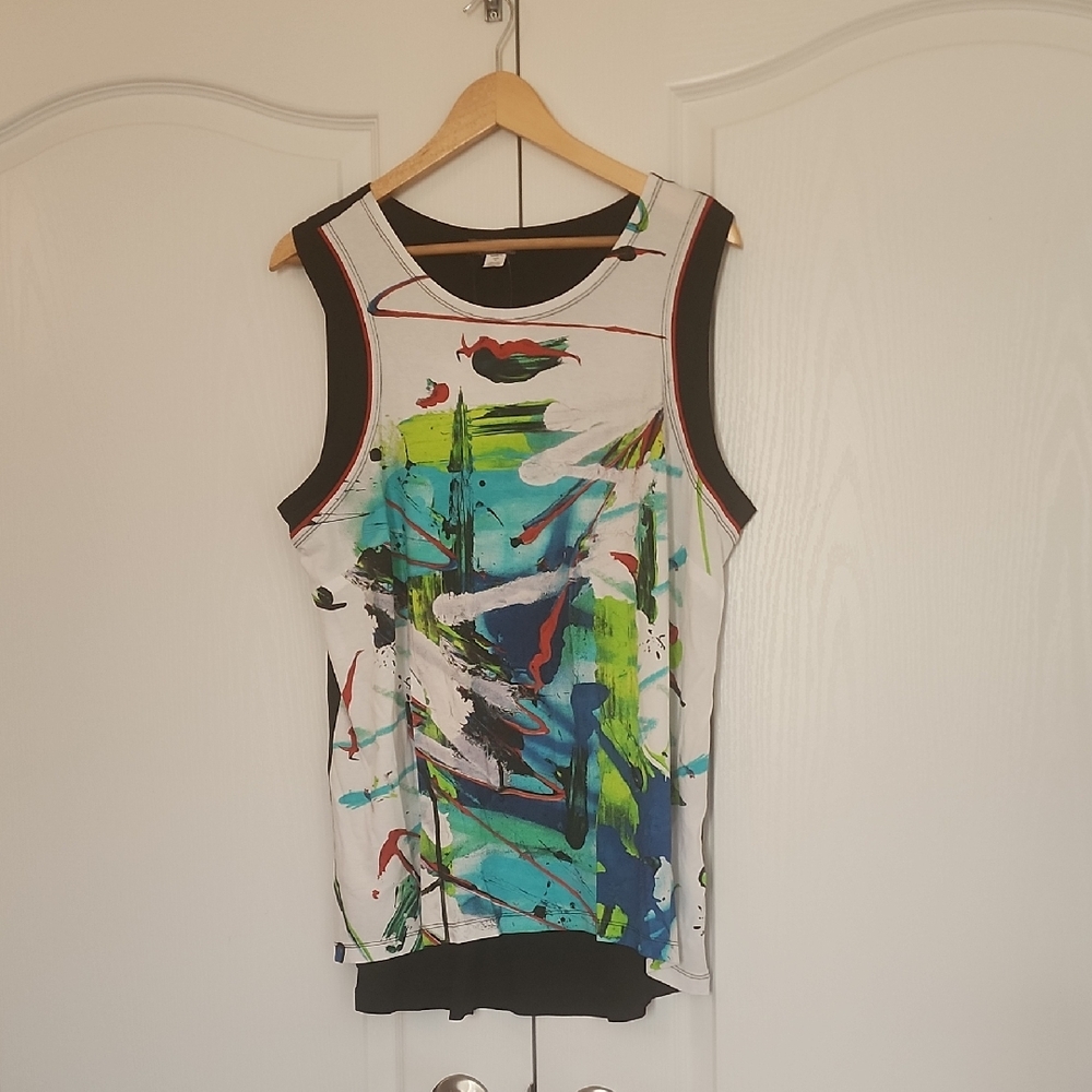 Colorful Abstract Print Tank Top